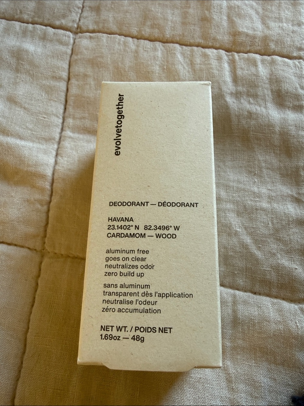 Evolvetogether deodorant Havana cardamom wood